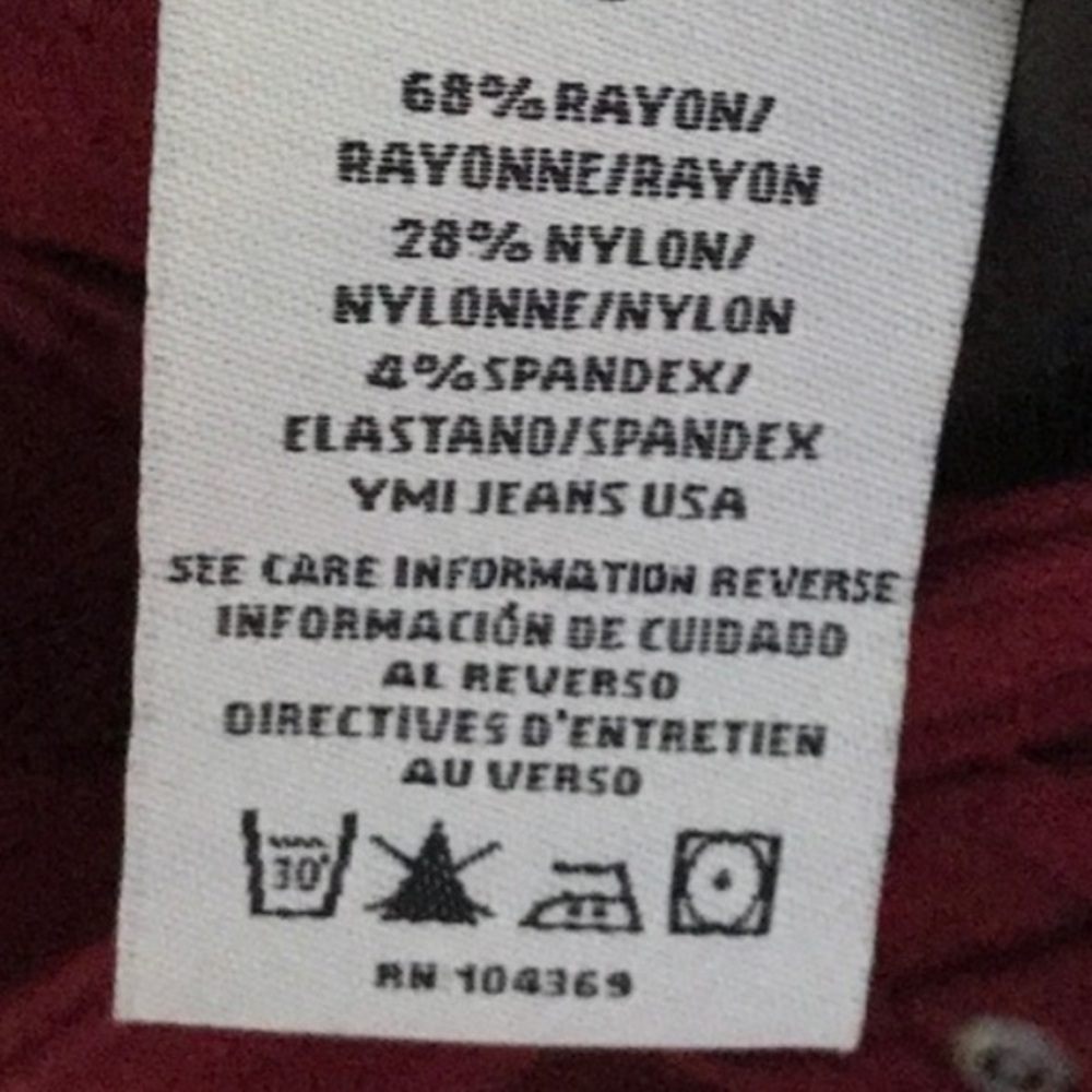 One 8 women's burgundy stretch super skinny pants size 13 (3x$15) - Picture 6 of 6